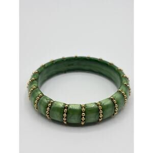 Dolce & Gabbana Green & Gold Bangle Bracelet Size 8